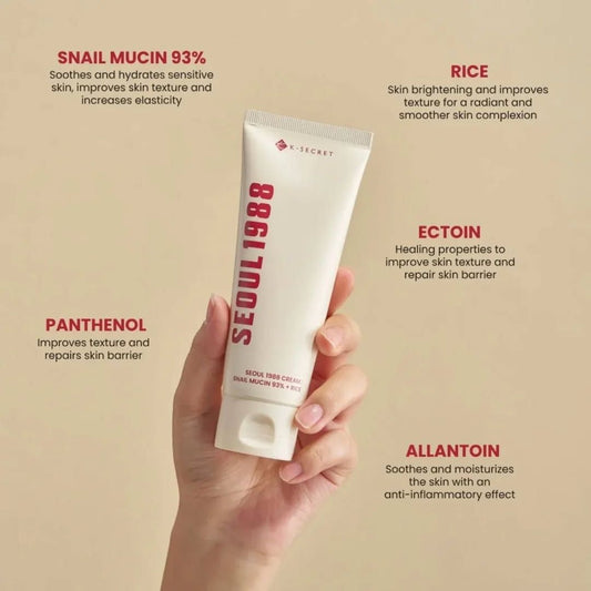 K-SECRET SEOUL 1988 Cream : Snail Mucin 93% + Rice 100ml