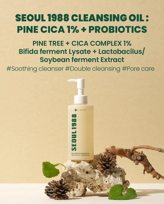 K-SECRET SEOUL 1988 Cleansing Oil: Pine Cica 1% + Probiotics 200ml