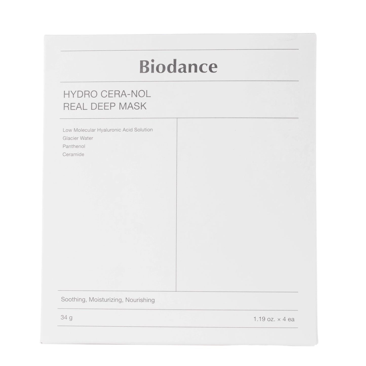 Biodance Hydro Cera-nol Real Deep Mask 4stks/34gram